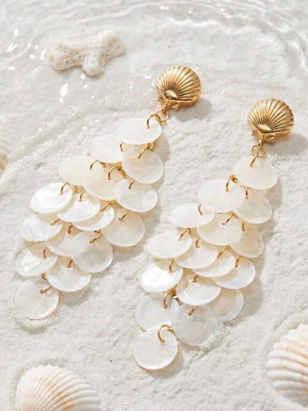 Shell drop earrings Q1206 - Picture 2 of 3